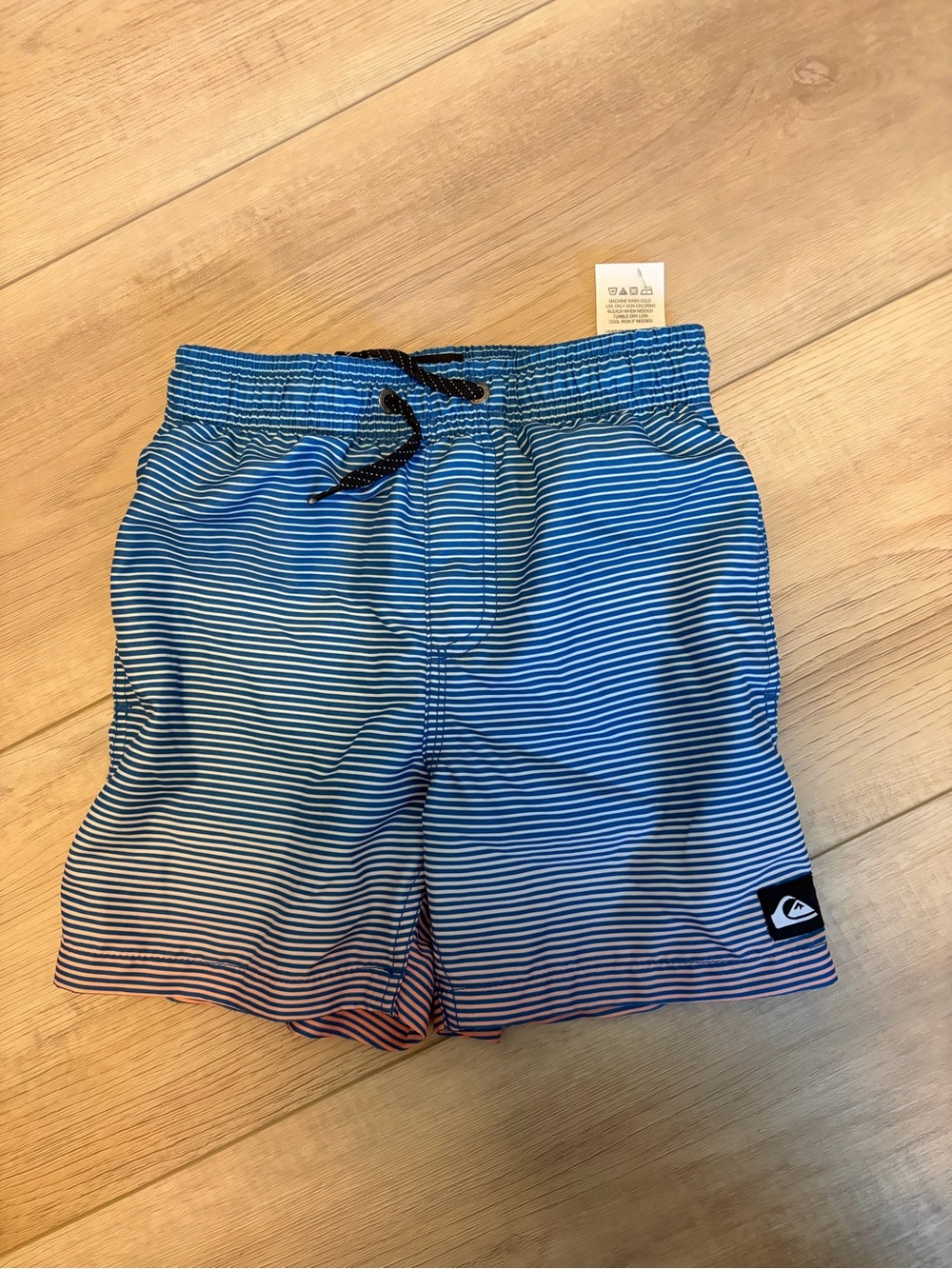 Quiksilver Boys' Blue Striped Swim Shorts